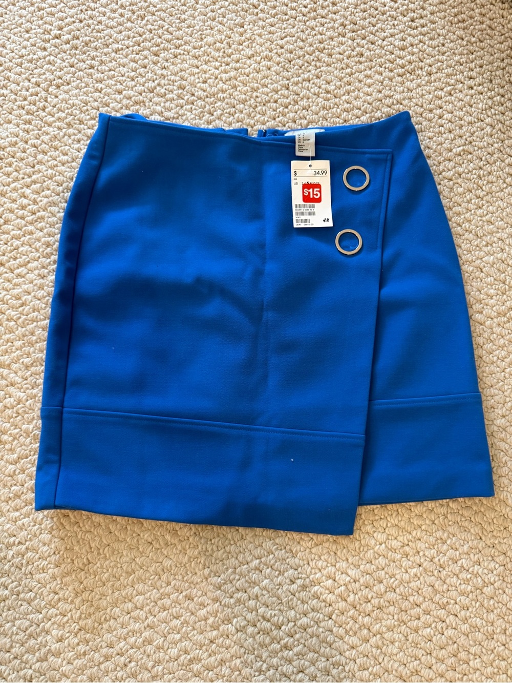 H&M Blue Women's Mini Skirt with O-Ring Detail